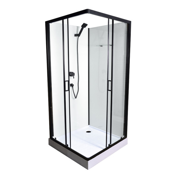 Гідромасажний бокс Insana Floris 90x90 профіль чорний/прозоре скло А0046017