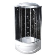 Гидромассажный бокс Vivia TKF 90 Черный оникс BG 90x90 профиль сатин/тонированное стекло А0045667