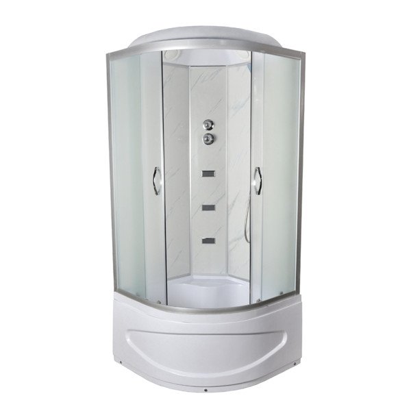 Гидромассажный бокс Vivia TKF 90 Белый оникс WG 90x90 профиль сатин/стекло fabric А0045225