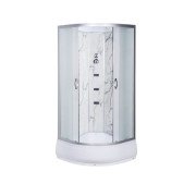 Гидромассажный бокс Vivia TKF 90-30 Белый мрамор WG 90x90 профиль сатин/стекло fabric А0049219