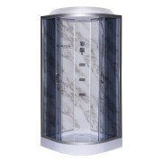 Гидромассажный бокс Vivia TKF 100/1 Мрамор BG 100х100 профиль сатин/тонированное стекло А0048381