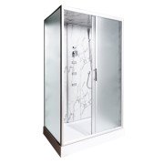 Гідромасажний бокс Vivia TKF 7715 Білий мармур BG 120х80 профіль сатин/скло fabric А0048640