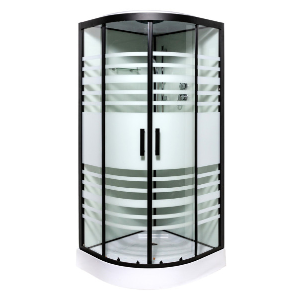 Гидромассажный бокс Insana Talija NEW 9090 90x90 профиль черный/стекло с узором А0048362