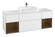 Тумба під раковину Villeroy & Boch Finion 160х50,1 см з підсвіткою МДФ білий глянцевий лак/скло біле матове G451GNGF