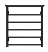 Полотенцесушитель водяной Deffi Терма П6 500х600 боковое правое подключение черный C.TE.60.50.6.B.C