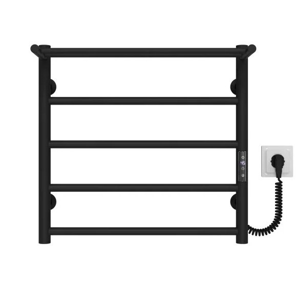 Електрична сушарка для рушників Deffi Терма П5 500х500 праве підключення JD03 чорний C.TE.50.50.5.E.B.R.1