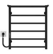 Електрична сушарка для рушників Deffi Терма П6 500х600 ліве підключення JD03 чорний C.TE.60.50.6.E.B.L.1