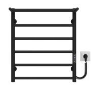 Электрический полотенцесушитель Deffi Терма П6 500х600 правое подключение JD03 черный C.TE.60.50.6.E.B.R.1