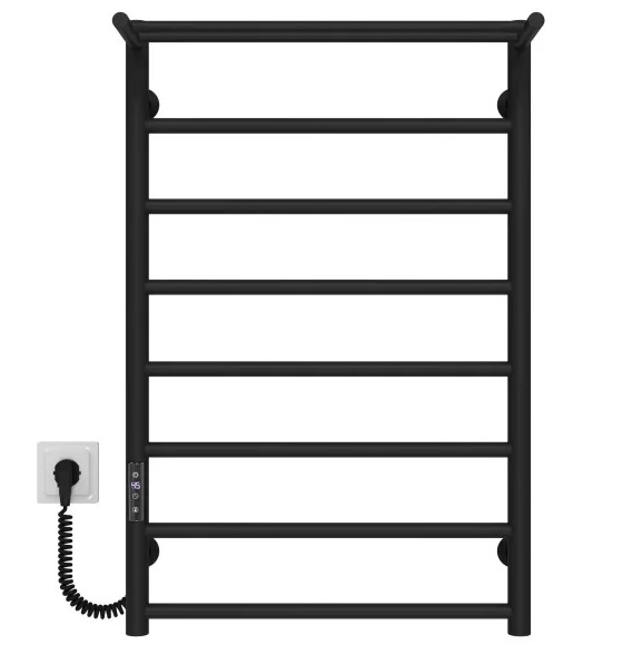 Электрический полотенцесушитель Deffi Терма П8 500х800 левое подключение JD03 черный C.TE.80.50.8.E.B.L.1