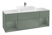 Тумба под раковину Villeroy & Boch Finion 160х50,1 см с подсветкой МДФ оливковый матовый лак/стекло белое матовое G451GMGM
