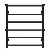 Полотенцесушитель водяной Deffi Терма Плюс П6 500х600 боковое левое подключение черный C.TA.60.50.6.B.B