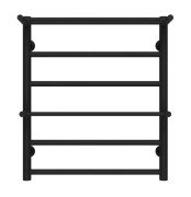 Полотенцесушитель водяной Deffi Терма Плюс П6 500х600 боковое левое подключение черный C.TA.60.50.6.B.B