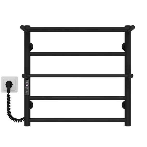 Електрична сушарка для рушників Deffi Терма Плюс П5 500х500 ліве підключення JD03 чорний C.TA.50.50.5.E.B.L.1