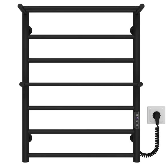 Электрический полотенцесушитель Deffi Терма Плюс П7 500х700 правое подключение JD03 черный C.TA.70.50.7.E.B.R.1