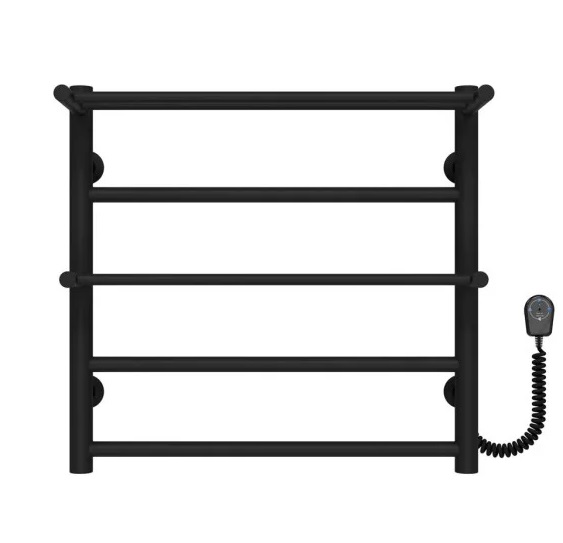 Электрический полотенцесушитель Deffi Терма Плюс П5 500х500 правое подключение черный C.TA.50.50.5.E.B.R.5