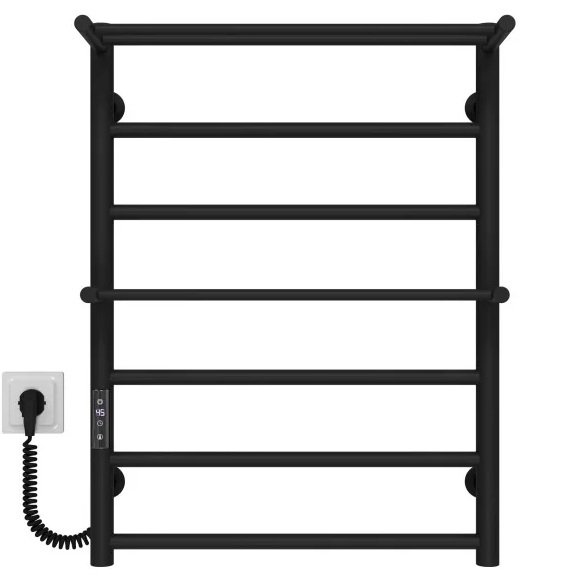 Электрический полотенцесушитель Deffi Терма Плюс П7 500х700 левое подключение JD03 черный C.TA.70.50.7.E.B.L.1