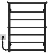 Электрический полотенцесушитель Deffi Терма Плюс П7 500х700 левое подключение JD03 черный C.TA.70.50.7.E.B.L.1