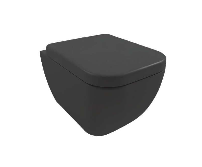 Унітаз підвісний Hatria Bianca 52х36 см санітарна кераміка чорний матовий A1Y3AK02