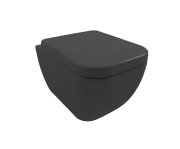 Унитаз подвесной Hatria Bianca 52х36 см санитарная керамика черный матовый A1Y3AK02