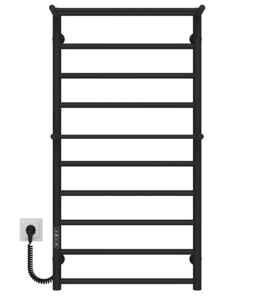 Електрична сушарка для рушників Deffi Терма Плюс П10 500х1000 ліве підключення JD03 чорний C.TA.100.50.10.E.B.L .1