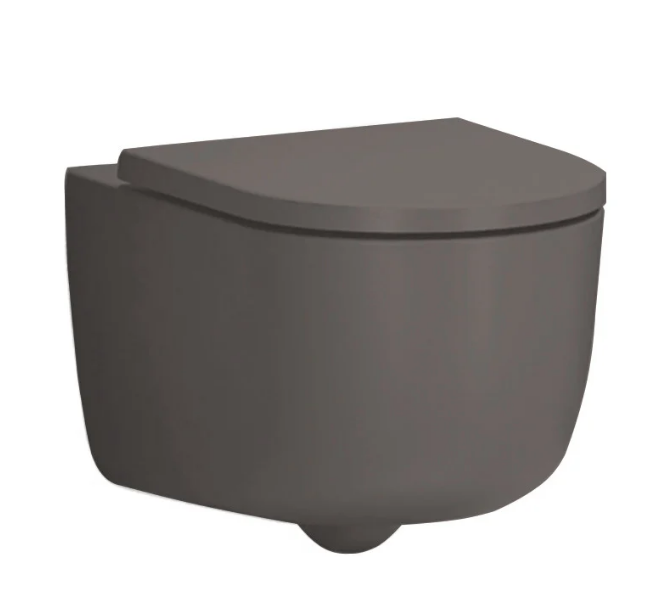 Унітаз підвісний Hatria Futura 53х35,5 см безободковий санітарна кераміка антрацит A0Y9BA08