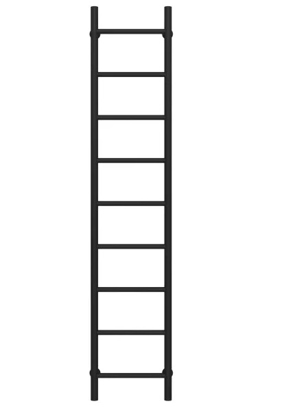 Сушка для рушників водяна Deffi Оріон П9 200х1600 бічне праве підключення чорний C.OR.160.20.9.B.C