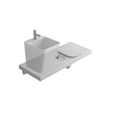 Подвесная система со встроенным унитазом справа и местом для раковины слева Hatria G-Full 120х50 санфарфор белый 00YXJX01