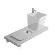 Подвесная система со встроенным унитазом слева и местом для раковины Hatria G-Full 120х50 санфарфор белый 00YXJW01