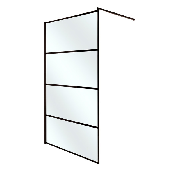 Душова перегородка Insana Alba 120x200 см профіль чорний/скло з візерунком А0052739