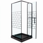 Душевая кабина Insana Berta 1212 90x90 см профиль черный/прозрачное с рисунком стекло А0048482
