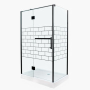 Душевая кабина Insana Venza 121 LN 120х80 см профиль черный/прозрачное с рисунком стекло А0048483