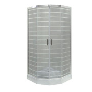 Душевая кабина Insana Mira White P 92/5 W LN 90x90 см профиль браш/стекло с рисунком А0048481