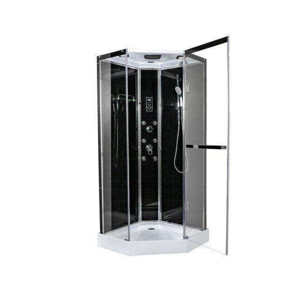 Гидромассажный бокс Insana ELARA 91/6 LN 90x90 профиль черный/прозрачное стекло А0048479