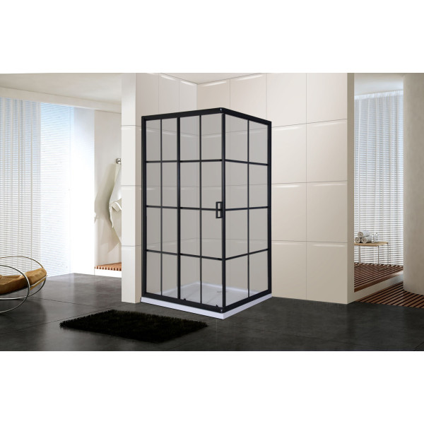 Душова кабіна Insana Domina Clear 100x100 см без піддону профіль чорний/прозоре скло А0053606