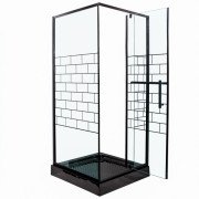 Душевая кабина Insana Berta 1212 90x90 см профиль черный/прозрачное с рисунком стекло А0048482