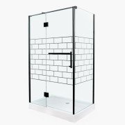 Душевая кабина Insana Venza 121 LN 120х80 см профиль черный/прозрачное с рисунком стекло А0048483