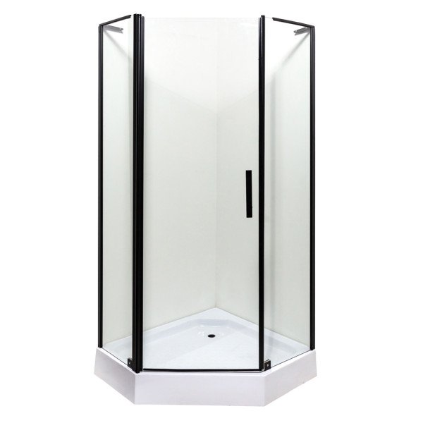 Душова кабіна Insana Ethna Black P91 90x90 см профіль чорний/прозоре скло А0048356