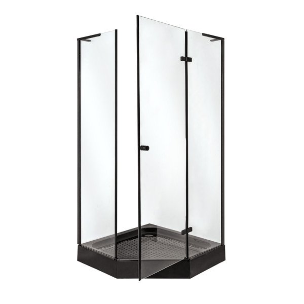 Душова кабіна Insana Romilda 100x100 см профіль чорний/скло прозоре А0051347