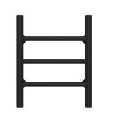 Полотенцесушитель водяной Deffi Орион П3 400х400 боковое левое подключение черный C.OR.40.40.3.B.B