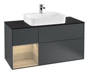 Тумба под раковину Villeroy & Boch Finion 120х50,1 см с подсветкой МДФ темно-синий матовый лак/стекло черное матовое G412PCHG