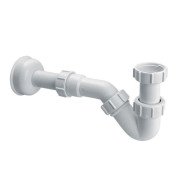 Сифон для биде трубчатый McAlpine HC23 без слива с трубой и розеткой 1 1/4х32мм пластик А0047341