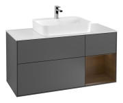 Тумба під раковину Villeroy & Boch Finion 120х50,1 см із підсвічуванням МДФ антрацит матовий лак/скло біле матове F421GNGK