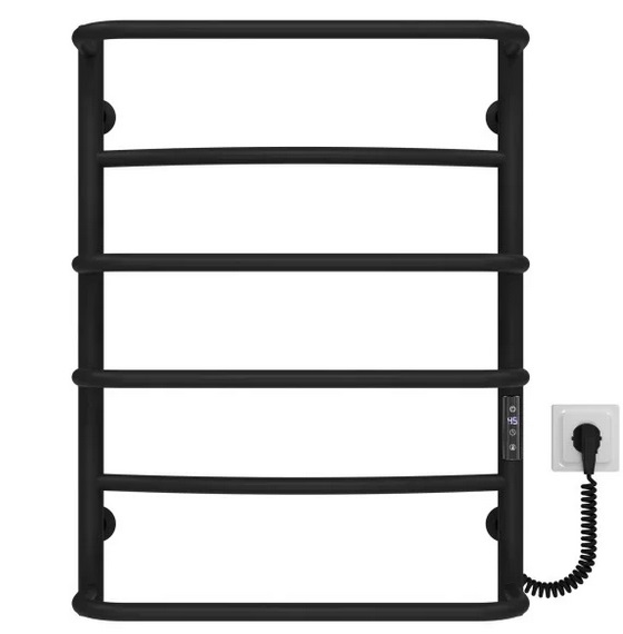 Електросушарка для рушників Deffi Аквамікс П6 500х700 праве підключення JD03 чорний C.AM.70.50.6.E.B.R.1