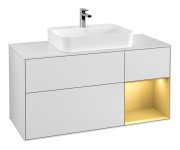 Тумба під раковину Villeroy & Boch Finion 120х50,1 см із підсвічуванням МДФ білий матовий лак/скло біле матове F421HFMT