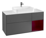 Тумба под раковину Villeroy & Boch Finion 120х50,1 см с подсветкой МДФ антрацит матовый лак/стекло белое матовое F421HBGK