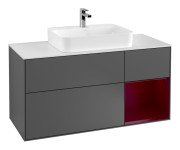 Тумба под раковину Villeroy & Boch Finion 120х50,1 см с подсветкой МДФ антрацит матовый лак/стекло белое матовое F421HBGK