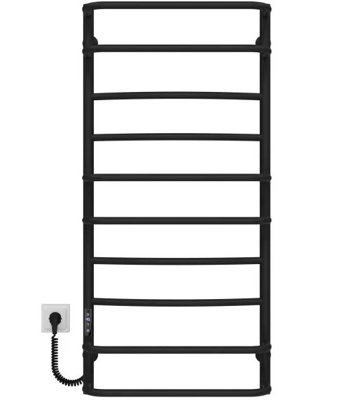 Електрична сушарка для рушників Deffi Аквамікс П10 500х1100 ліве підключення JD03 чорний C.AM.110.50.10.E.B.L.1