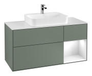 Тумба под раковину Villeroy & Boch Finion 120х50,1 см с подсветкой МДФ оливковый матовый лак/стекло белое матовое F421GFGM