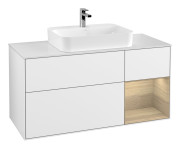 Тумба під раковину Villeroy & Boch Finion 120х50,1 см із підсвічуванням МДФ білий глянцевий лак/скло біле матове F421PCGF