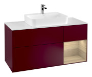 Тумба под раковину Villeroy & Boch Finion 120х50,1 см с подсветкой МДФ пион матовый лак/стекло белое матовое F421PCHB